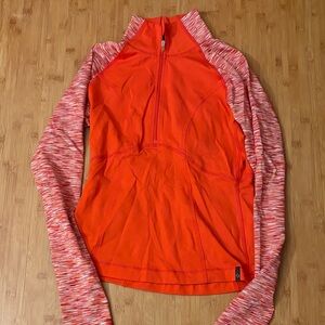 Orange and Red Quarter-Zip Pullover